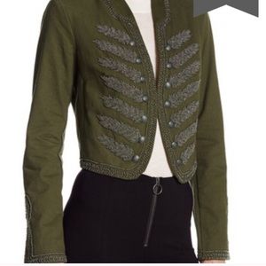 FREE PEOPLE MILITARY OFFICER GREEN JACKET M NWT